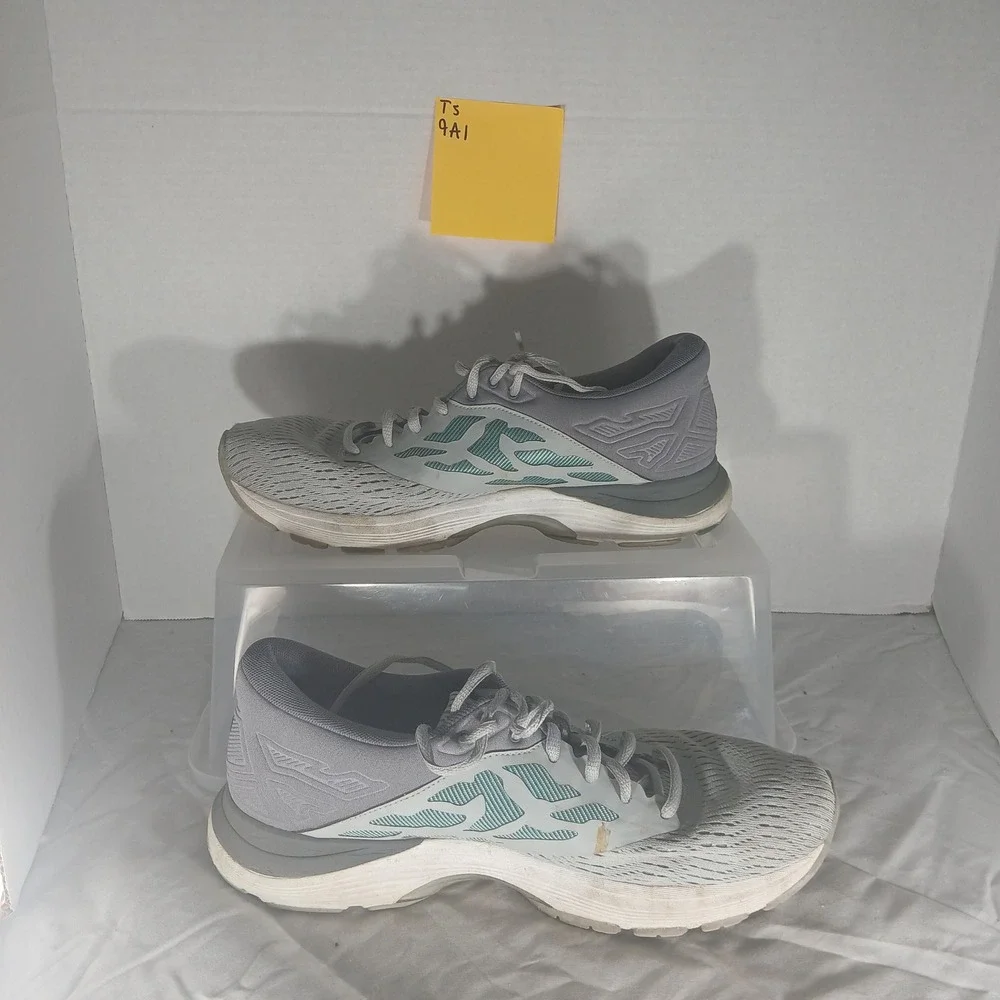 ASICS Gel Nimbus 25 Running Shoes Light Grey Teal‎ Women's Size 9.5 US